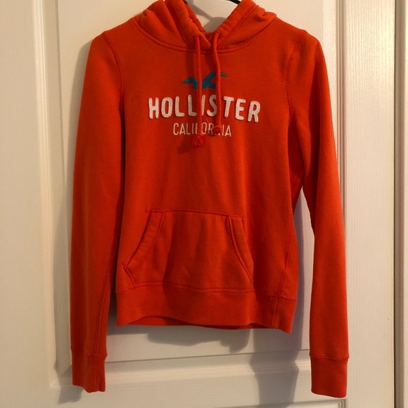hollister orange hoodie